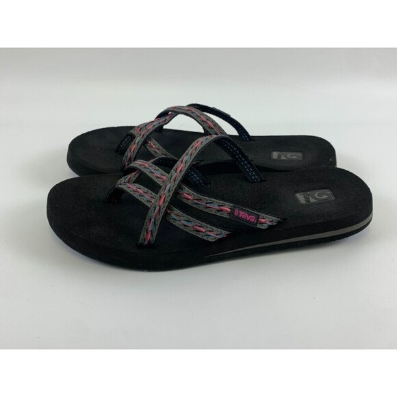 Teva Olowahu Mush Sandal 6840 Slip On Slide Strappy Felicitas Black Womens 9 - Picture 2 of 12